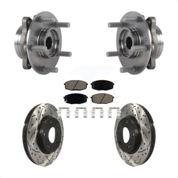Front Hub Bearing Drill Slot Brake Rotor Pads Kit For Kia Forte Hyundai Elantra GT Forte5 KBB-120371