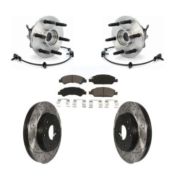 Front Hub Bearing Drill Slot Brake Rotor Pads Kit For Chevrolet GMC Silverado 1500 Sierra KBB-120383