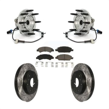Front Hub Bearing Drill Slot Brake Rotor Pads Kit For Chevrolet GMC Silverado 1500 Sierra KBB-120388