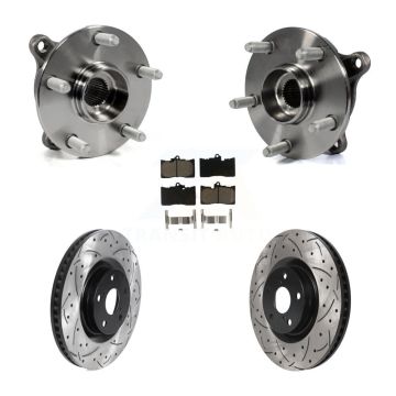 Front Hub Bearing Drill Slot Brake Rotor Pads Kit (5Pc) For Lexus IS300 IS350 GS350 RC350 KBB-120396