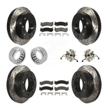 Front Rear Hub Bearing Coat Brake Rotor Pads Shoe Kit (10Pc) For Chevrolet Silverado 2500 KBB-120434