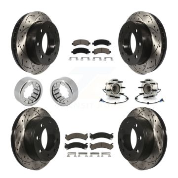 Front Rear Hub Bearing Coat Brake Rotor Pad Shoe Kit (10Pc) For GMC Savana 2500 Chevrolet KBB-120447