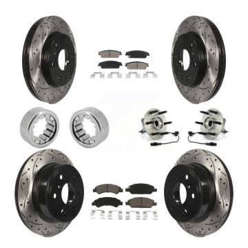 Front Rear Hub Bearing Coat Brake Rotor Pads Shoe Kit (10Pc) For Chevrolet Silverado 1500 KBB-120451