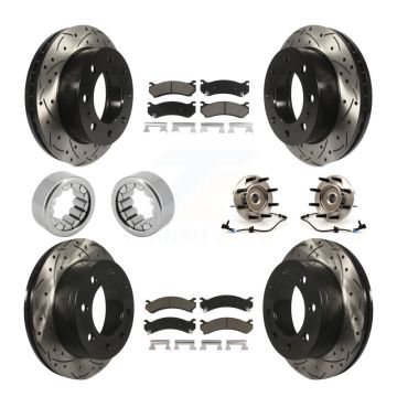 Front Rear Hub Bearing Coat Brake Rotor Pads Shoe Kit (10Pc) For Hummer H2 Chevrolet 2500 KBB-120465