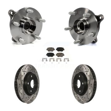 Front Hub Bearing Assembly Coated Drilled Slotted Brake Rotor And Pad Kit For Lexus IS250 KBB-120471