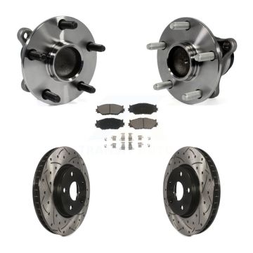Front Hub Bearing Assembly Coated Drilled Slotted Brake Rotor Pad Kit For Lexus IS250 RWD KBB-120473
