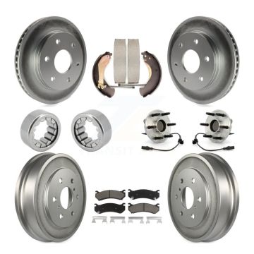 Front Rear Hub Bearing Coat Brake Rotor Pads Shoe Kit (10Pc) For Chevrolet Silverado 1500 KBB-120509