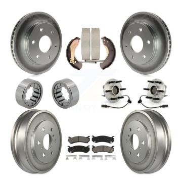 Front Rear Hub Bearing Coat Brake Rotor Pads Shoe Kit (10Pc) For Chevrolet Silverado 1500 KBB-120510