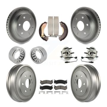 Front Rear Hub Bearing Coat Brake Rotor Pads Shoe Kit (10Pc) For Chevrolet Silverado 1500 KBB-120511