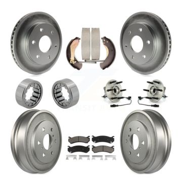 Front Rear Hub Bearing Coat Brake Rotor Pads Shoe Kit (10Pc) For Chevrolet Silverado 1500 KBB-120512