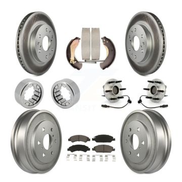Front Rear Hub Bearing Coat Brake Rotor Pads Shoe Kit (10Pc) For Chevrolet Silverado 1500 KBB-120513