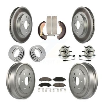 Front Rear Hub Bearing Coat Brake Rotor Pads Shoe Kit (10Pc) For Chevrolet Silverado 1500 KBB-120515