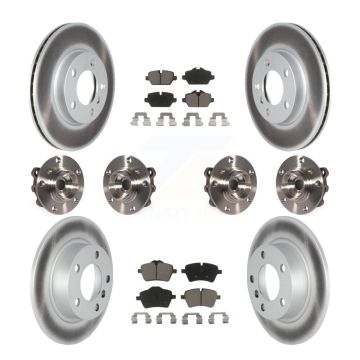 Front Rear Hub Bearing Coat Brake Rotor Pads Kit (10Pc) For 11 Mini Cooper Countryman AWD KBB-120542