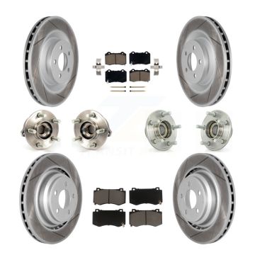 Front Rear Hub Bearing Coated Brake Rotor & Pad Kit (10Pc) For Dodge Chrysler 300 Charger KBB-120543