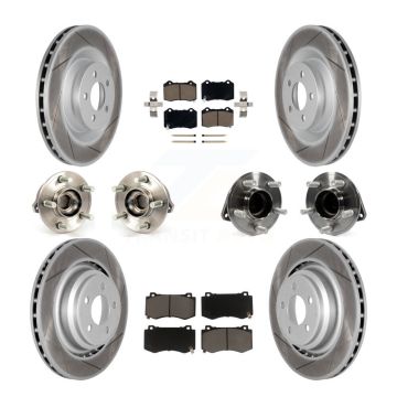 Front Rear Hub Bearing Coated Brake Rotor & Pad Kit (10Pc) For Dodge Chrysler 300 Charger KBB-120544