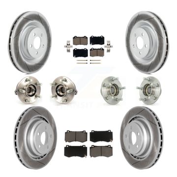 Front Rear Hub Bearing Coated Brake Rotor & Pad Kit (10Pc) For Dodge Chrysler 300 Charger KBB-120547