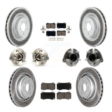 Front Rear Hub Bearing Coated Brake Rotor & Pad Kit (10Pc) For Dodge Chrysler 300 Charger KBB-120548