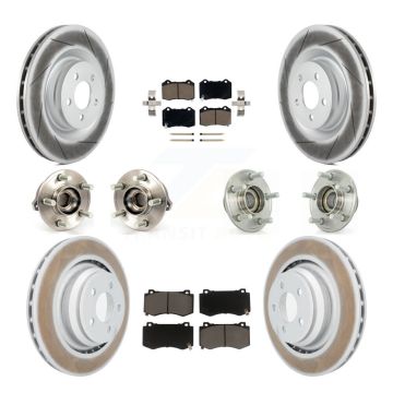 Front Rear Hub Bearing Coated Brake Rotor & Pad Kit (10Pc) For Dodge Chrysler 300 Charger KBB-120549
