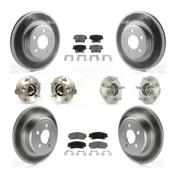 Front Rear Hub Bearing Coated Brake Rotor & Pad Kit (10Pc) For Dodge Chrysler 300 Charger KBB-120551