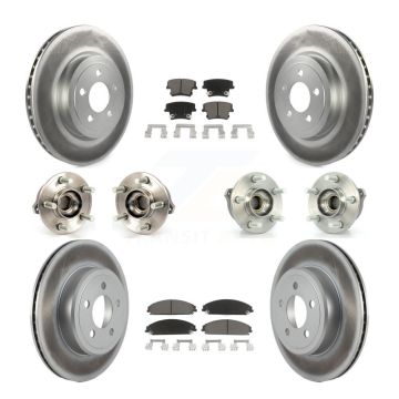 Front Rear Hub Bearing Coated Brake Rotor & Pad Kit (10Pc) For Chrysler 300 Dodge Charger KBB-120553