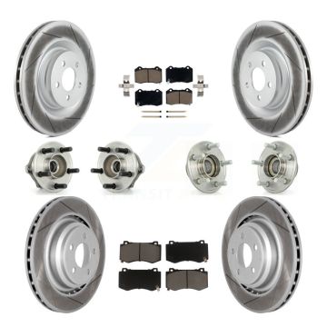 Front Rear Hub Bearing Coated Brake Rotor & Pad Kit (10Pc) For Chrysler 300 Dodge Charger KBB-120558