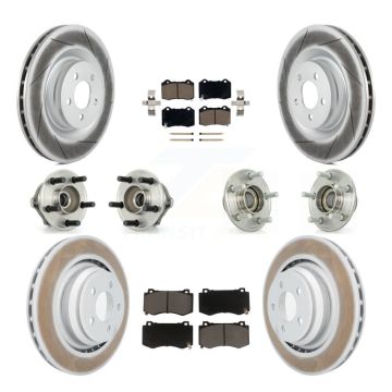 Front Rear Hub Bearing Coated Brake Rotor & Pad Kit (10Pc) For Chrysler 300 Dodge Charger KBB-120559