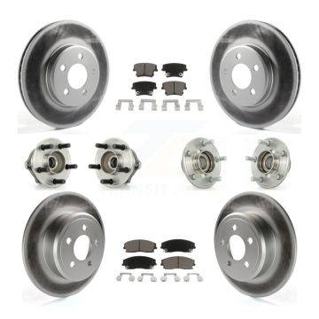 Front Rear Hub Bearing Coated Brake Rotor & Pad Kit (10Pc) For Chrysler 300 Dodge Charger KBB-120560