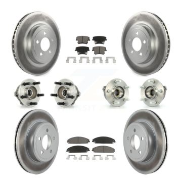 Front Rear Hub Bearing Coated Brake Rotor & Pad Kit (10Pc) For Chrysler 300 Dodge Charger KBB-120561