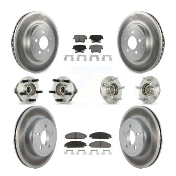 Front Rear Hub Bearing Coated Brake Rotor & Pad Kit (10Pc) For Chrysler 300 Dodge Charger KBB-120562