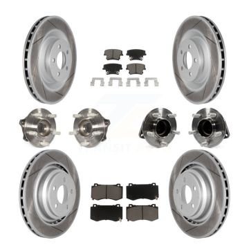 Front Rear Hub Bearings Coated Disc Brake Rotors And Pads Kit (10Pc) For Dodge Charger KBB-120563