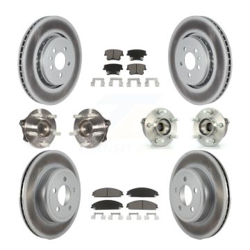 Front Rear Hub Bearing Coated Brake Rotor Pads Kit (10Pc) For Dodge Charger AWD with 3.6L KBB-120567