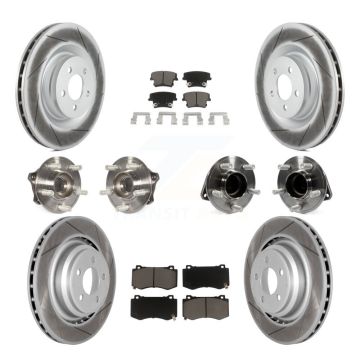 Front Rear Hub Bearings Coated Disc Brake Rotors And Pads Kit (10Pc) For Dodge Charger KBB-120568