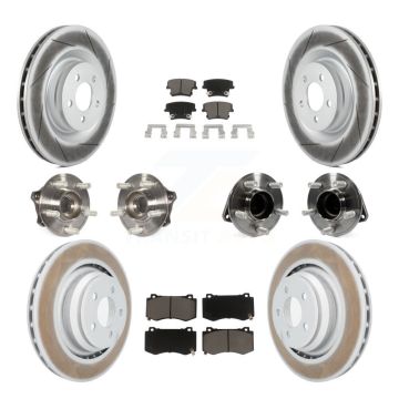 Front Rear Hub Bearings Coated Disc Brake Rotors And Pads Kit (10Pc) For Dodge Charger KBB-120570