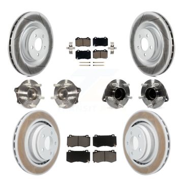 Front Rear Hub Bearing Coated Brake Rotor And Pad Kit (10Pc) For Dodge Charger Challenger KBB-120571
