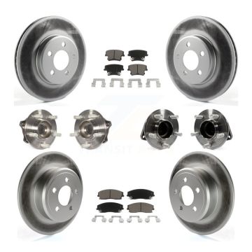 Front Rear Hub Bearing Coated Brake Rotor & Pad Kit (10Pc) For Dodge Charger Chrysler 300 KBB-120572