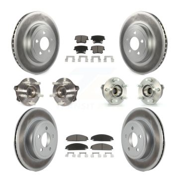 Front Rear Hub Bearing Coated Brake Rotor & Pad Kit (10Pc) For Dodge Charger Chrysler 300 KBB-120573