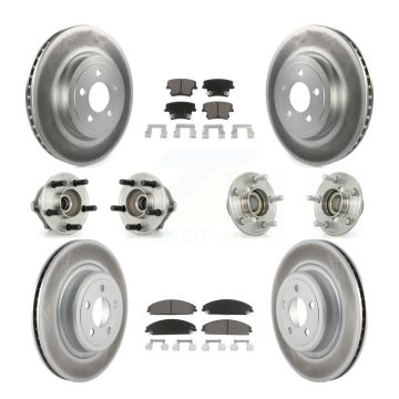 Front Rear Hub Bearings Coated Disc Brake Rotors And Pads Kit (10Pc) For Dodge Charger KBB-120580