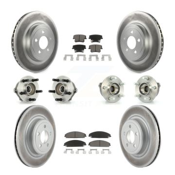 Front Rear Hub Bearing Coated Brake Rotor Pads Kit (10Pc) For Dodge Charger AWD with 5.7L KBB-120581