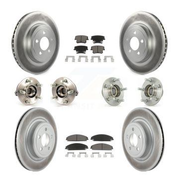 Front Rear Hub Bearings Coated Disc Brake Rotors And Pads Kit (10Pc) For Dodge Charger KBB-120591