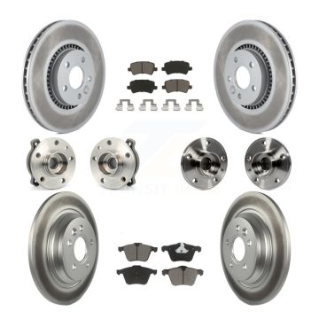 Front Rear Hub Bearing Coated Brake Rotor Pads Kit (10Pc) For Volvo S60 V60 Cross Country KBB-120595