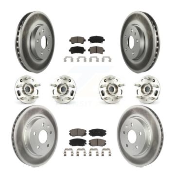Front Rear Hub Bearing Coat Brake Rotor Pads Kit (10Pc) For Chevrolet Impala Malibu Buick KBB-120596