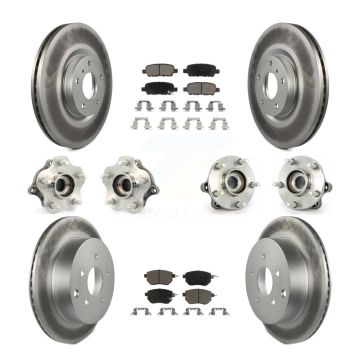 Front Rear Hub Bearing Coated Brake Rotor Pads Kit (10Pc) For 2005-2007 Nissan Murano AWD KBB-120601