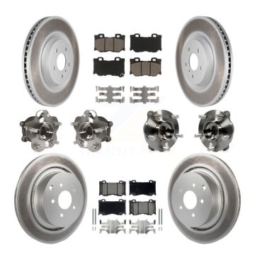 Front Rear Hub Bearings Coated Disc Brake Rotors And Pads Kit (10Pc) For INFINITI FX50 KBB-120606