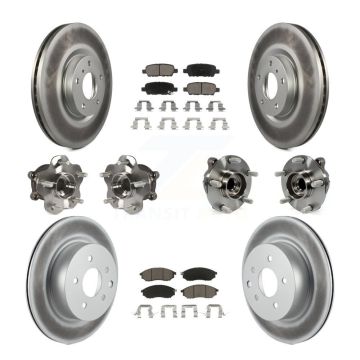 Front Rear Hub Bearing Coated Brake Rotor Pads Kit (10Pc) For INFINITI EX35 QX50 EX37 G25 KBB-120607