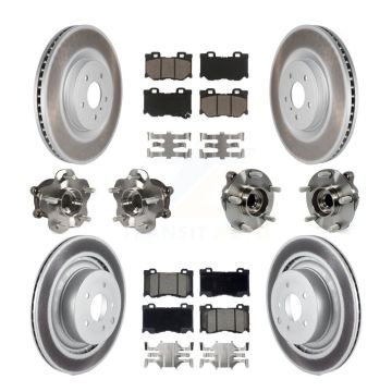 Front Rear Hub Bearing Coated Brake Rotor & Pad Kit (10Pc) For 2009-2013 INFINITI G37 RWD KBB-120608