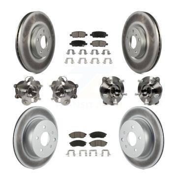 Front Rear Hub Bearing Coated Brake Rotor Pads Kit (10Pc) For INFINITI G37 EX35 QX50 EX37 KBB-120609