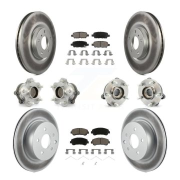Front Rear Hub Bearings Coated Disc Brake Rotors And Pads Kit (10Pc) For Nissan Maxima KBB-120615