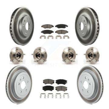 Front Rear Hub Bearings Coated Disc Brake Rotors And Pads Kit (10Pc) For Chevrolet Camaro KBB-120623