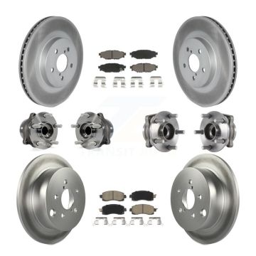 Front Rear Hub Bearing Coated Brake Rotor And Pad Kit (10Pc) For Subaru Crosstrek Impreza KBB-120624