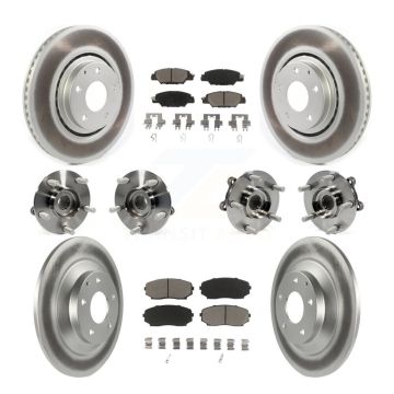 Front Rear Hub Bearing Coated Disc Brake Rotor And Ceramic Pads Kit (10Pc) For Mazda CX-5 KBB-120627